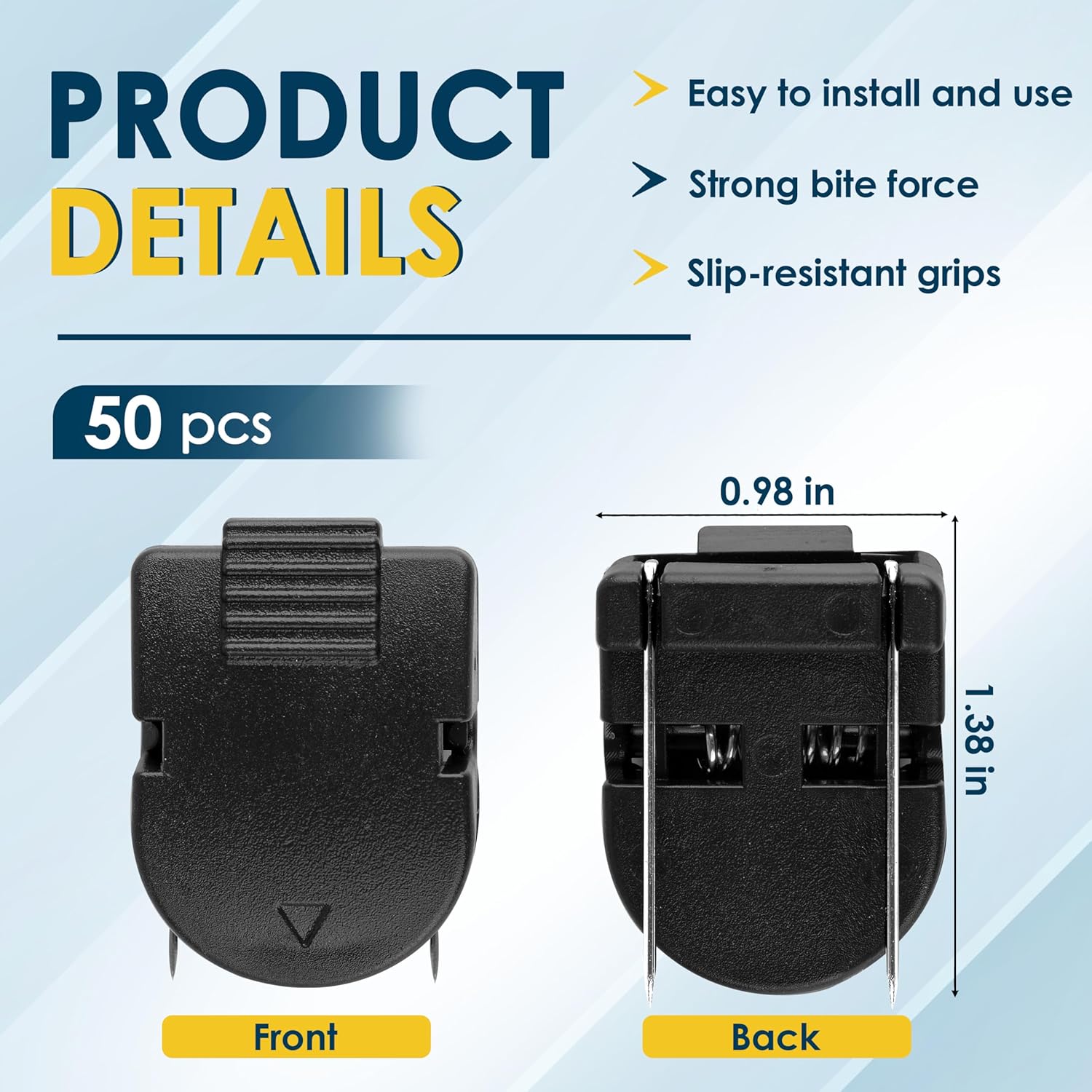 Cubicle Clips for Fabric Walls Panels for Notes, Photos (Pack of 50) | Strong Hold Office Partition Hooks – Workspace Organization Accessories