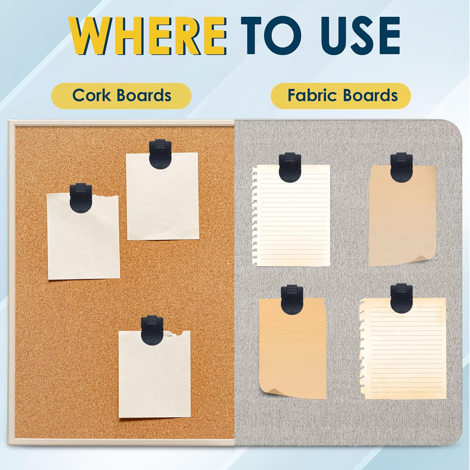 Cubicle Clips for Fabric Walls Panels for Notes, Photos (Pack of 50) | Strong Hold Office Partition Hooks – Workspace Organization Accessories